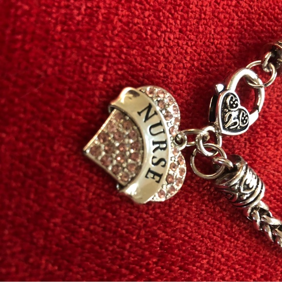 Jewelry - Silver Heart Nurse Charm Bracelet